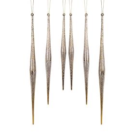 Icicle (Set of 6) 9.75"H, 11.75"H, 13.25"H Glass