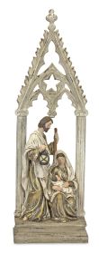 Beautifully Crafted Nativity Arch Holy Family Celebrating The Birth of Christ 23.25"H Resin