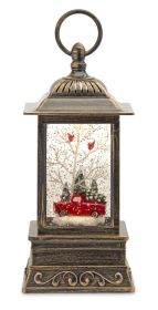 Snow Globe Lantern w/Truck 10.25"H Plastic 6 Hr Timer 3 AA Batteries, Not Included or USB Cord Included