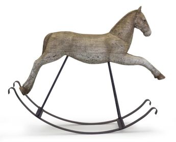 Horse Rocker 22.25"L x 19.25"H Rustic Farmhouse Classic