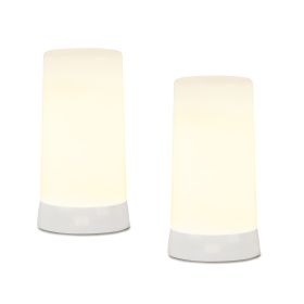 LED White Flickering Light with remote and 6 Hr Timer (Set of 2) 5"H Plastic 6 Hr Timer, USB charging cable included