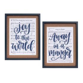 Christmas Carol Frame (Set of 2) 12"L x 16"H MDF/Wood
