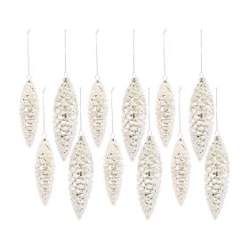 Pine Cone Ornament (Set of 12) 6.25"H, 7.25"H Glass