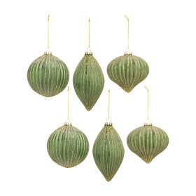 Ornament (Set of 6) 4.25"H, 4.5"H, 6"H Glass