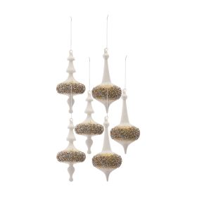 Finial Ornament (Set of 6) 8"H, 8.25"H Glass