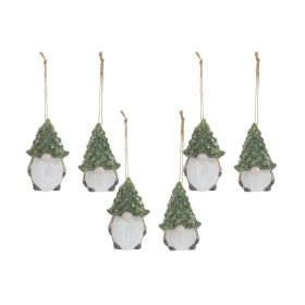 Gnome w/Tree Hat Ornament (Set of 6) 3.25"H Terra Cotta