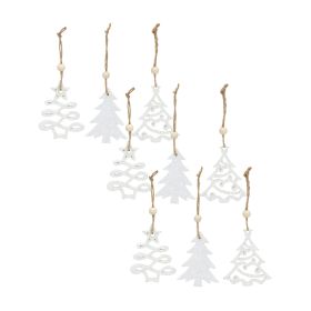 Tree Ornament (Set of 9) 3"H Wood