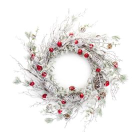 Snow Pine Wreath w/Sleigh Bells