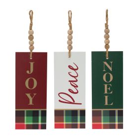 Tag Ornament (Set of 12) 3"L x 8"H MDF