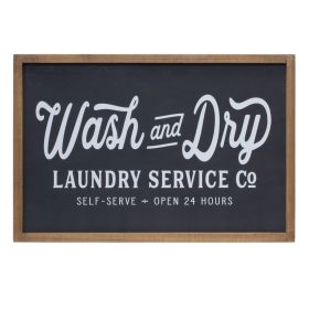 Wash and Dry Laundry Sign 18.25"L x 12"H MDF/Wood