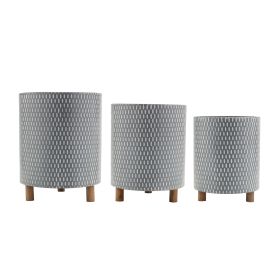 Metal Planter (Set of 3) 9.5"D x 11.75"H, 10.5"D x 13.5"H, 12"D x 15"H Modern Unique Creative Tier