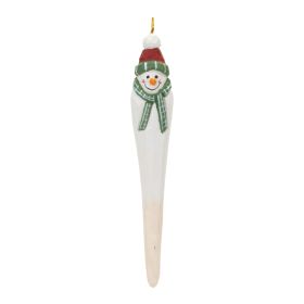 Snowman Drop Ornament (Set of 12) 7.25"H Wood