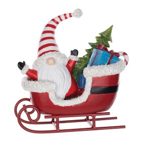 chGnome in Sleigh (Set of 2) 7.75"L x 8"H Resin/Metal