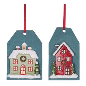 Tag Ornament (Set of 6) 5"H, 5.5"H Resin