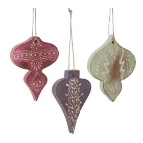 Ornament (Set of 12) 3.5"H, 4"H, 4"H MDF