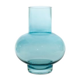 Blue Glass Vase (Set of 4) 7"D x 9"H Modern Elegant