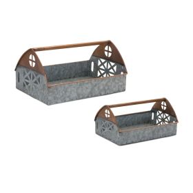 Caddy (Set of 2) 9.25"L x 4.5"H, 12.25"L x 6.25"H Iron
