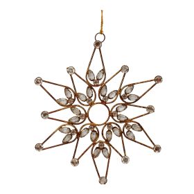 Snowflake Ornament (Set of 4) 9.5"H Iron/Beads