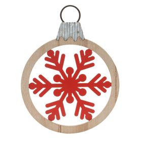 Snowflake Frame Ornament (Set of 6) 10.5"H MDF/Metal