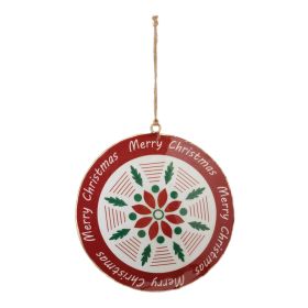 Merry Christmas Disc Ornament (Set of 6) 6"H Iron