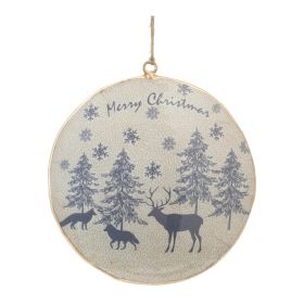 Animal and Tree Disc Ornament (Set of 6) 6"H Iron