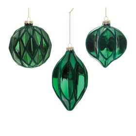 Ornament (Set of 6) 4"D, 4.5"H, 6"H Glass
