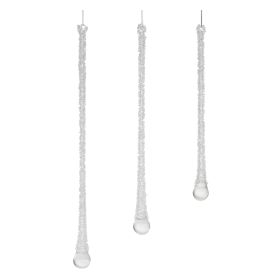 Icicle Drop (Set of 6) 10"H, 12"H, 13.5"H Glass