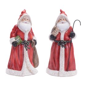 Santa (Set of 2) 12.5"H Terra Cotta