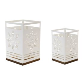 Snowflake Candle Holder (Set of 2) 9"H, 12"H Iron/MDF