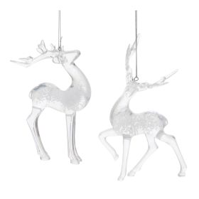 Deer Ornament (Set of 6) 5.5"H, 6"H Plastic