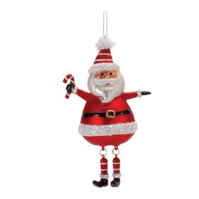Santa Ornament (Set of 6) 6"H Glass