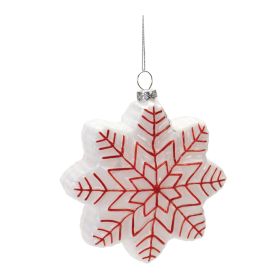 Snowflake Ornament (Set of 12) 5"H Glass