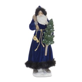 Santa w/Tree (Set of 2) 15"H Resin