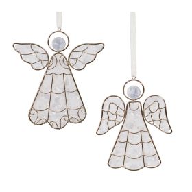 Angel Ornament (Set of 6) 5"H Plastic/Metal