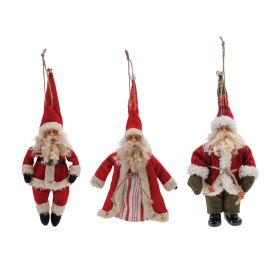 Santa Ornament (Set of 6) 10"H, 10.25"H, 11"H Polyester