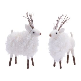 Reindeer (Set of 6) 7"L x 9"H Foam/Faux Fur