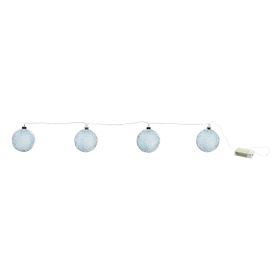 LED Ball Ornaments 3.5"D x 4.5'L Glass 3 AA Batteries Not Included 6 Hr Timer