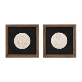 Floral Frame (Set of 2) 12"SQ Wood/MDF