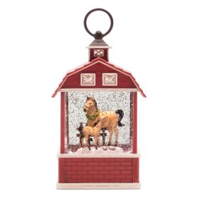 LED Snow Globe w/Horse 11"H Plastic 3 AA Batteries Not Included/USB Cord Included 6 Hr Timer