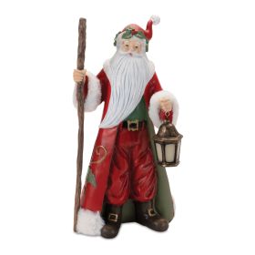 Santa w/Lantern 13.5"H Resin