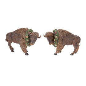 Bison (Set of 4) 8.5"L x 5.5"H Resin