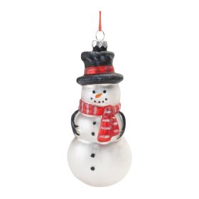 Snowman Ornament (Set of 6) 5"H Glass