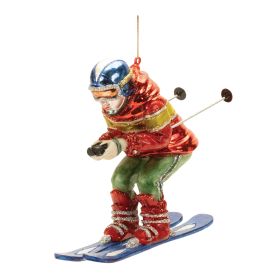 Skier Ornament (Set of 6) 5"H Glass