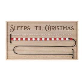 Sleeps Til Christmas Countdown 20"L x 11"H MDF/Wood