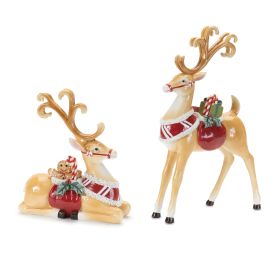 Deer (Set of 2) 7.25"L x 8.25"H, 7.75"L x 12.5"H Resin