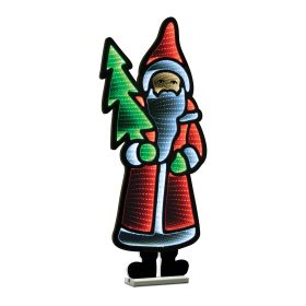 Santa w/Tree Ekkolight 33"H Acrylic UL Plug