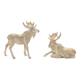 Moose (Set of 2) 7.75"H, 11.25"H Resin