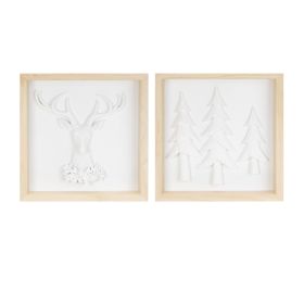 Holiday Frame (Set of 2) 12"SQ Resin/Wood