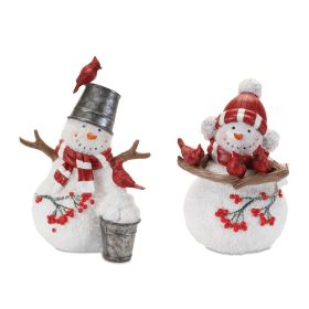 Snowman (Set of 2) 8.25"H, 8.75"H, 9.75"H Resin