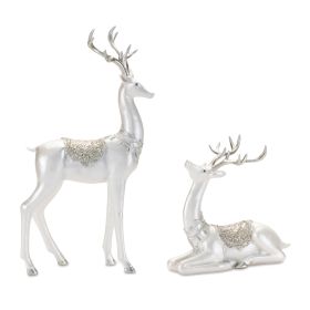 Deer (Set of 2) 9.5"L x 8.5"H, 9"L x 17.5"H Resin
